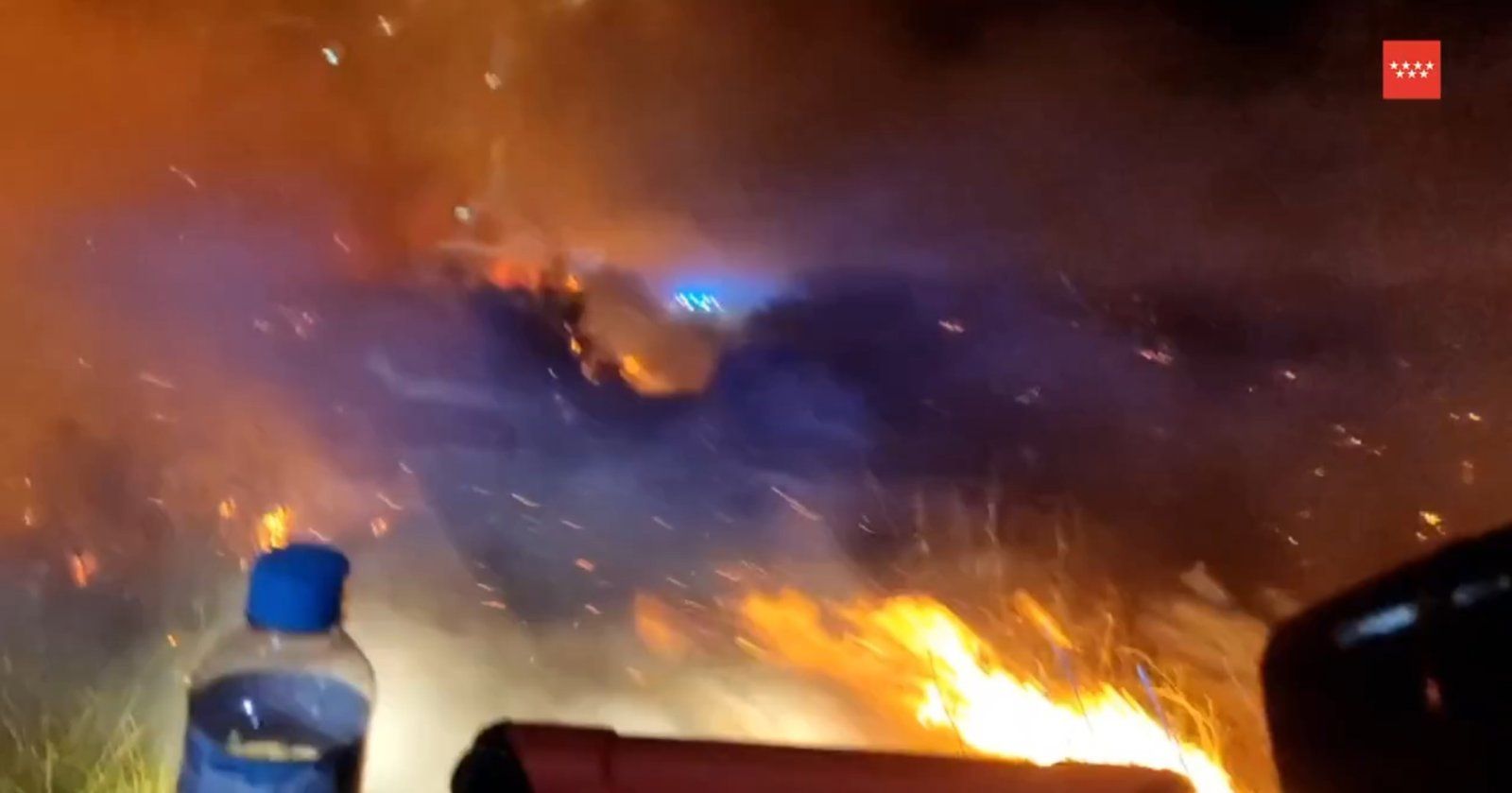 Estabilizado el incendio en Villa del Prado tras una noche de intensos vientos