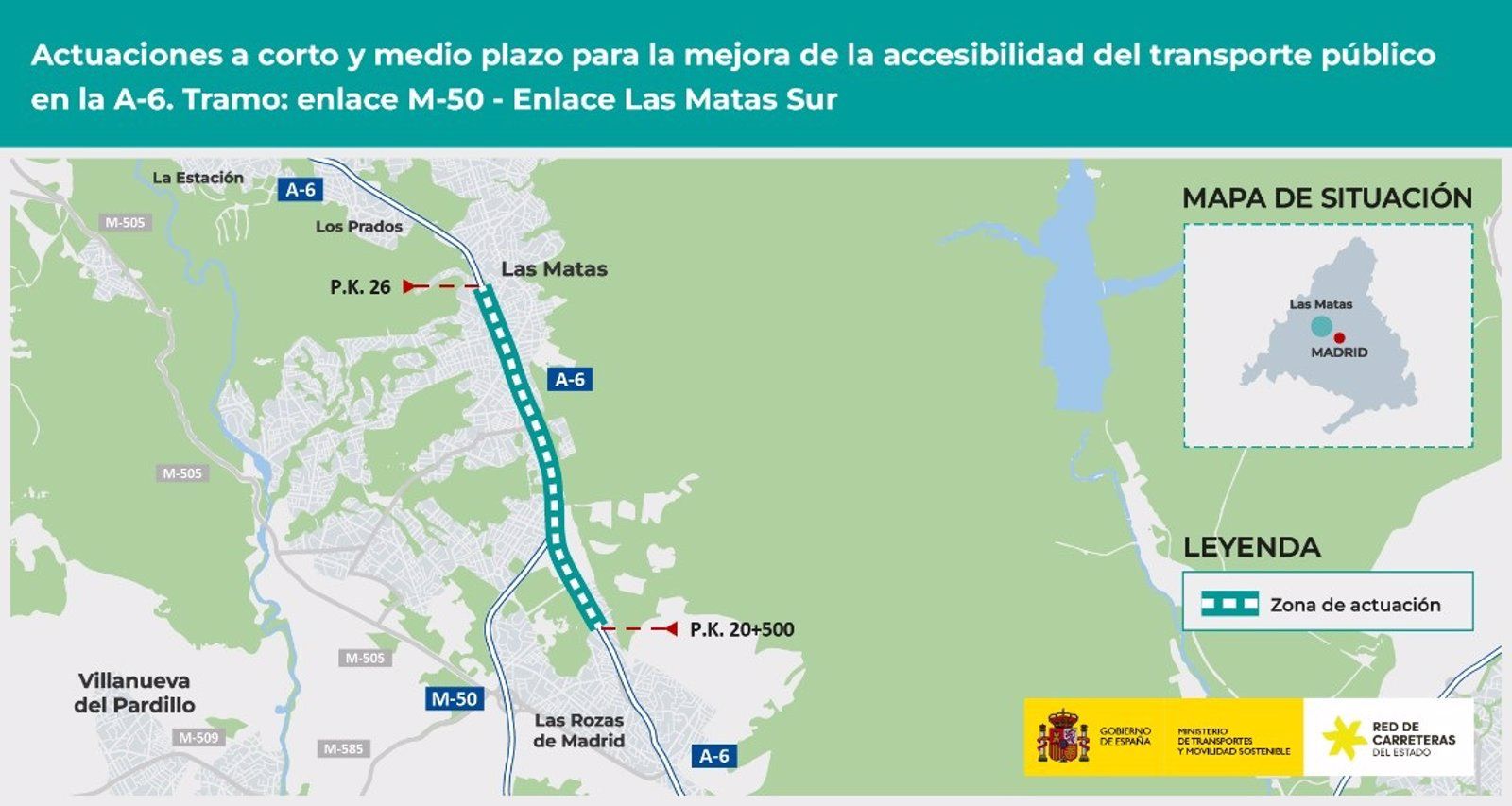 Transportes aprueba mejoras en la A-6 por 32 millones para facilitar el acceso al transporte público