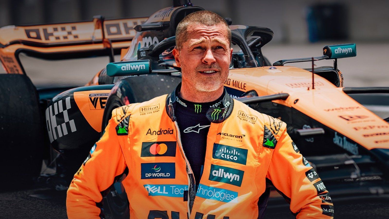 Brad Pitt pilota el McLaren de Lando Norris en el Gran Premio de Austin