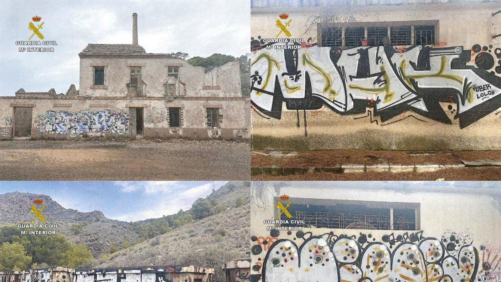 Detenidos en Madrid y Murcia por vandalismo en las sierras de Cartagena y La Unión