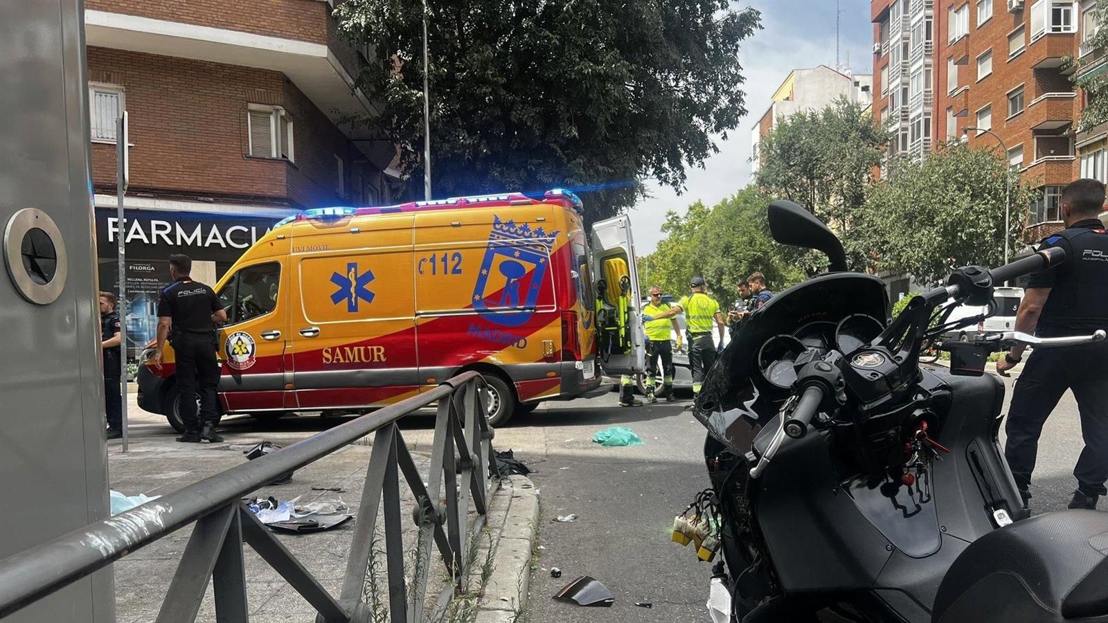 Un motorista de 59 años herido tras una colisión en Arganzuela