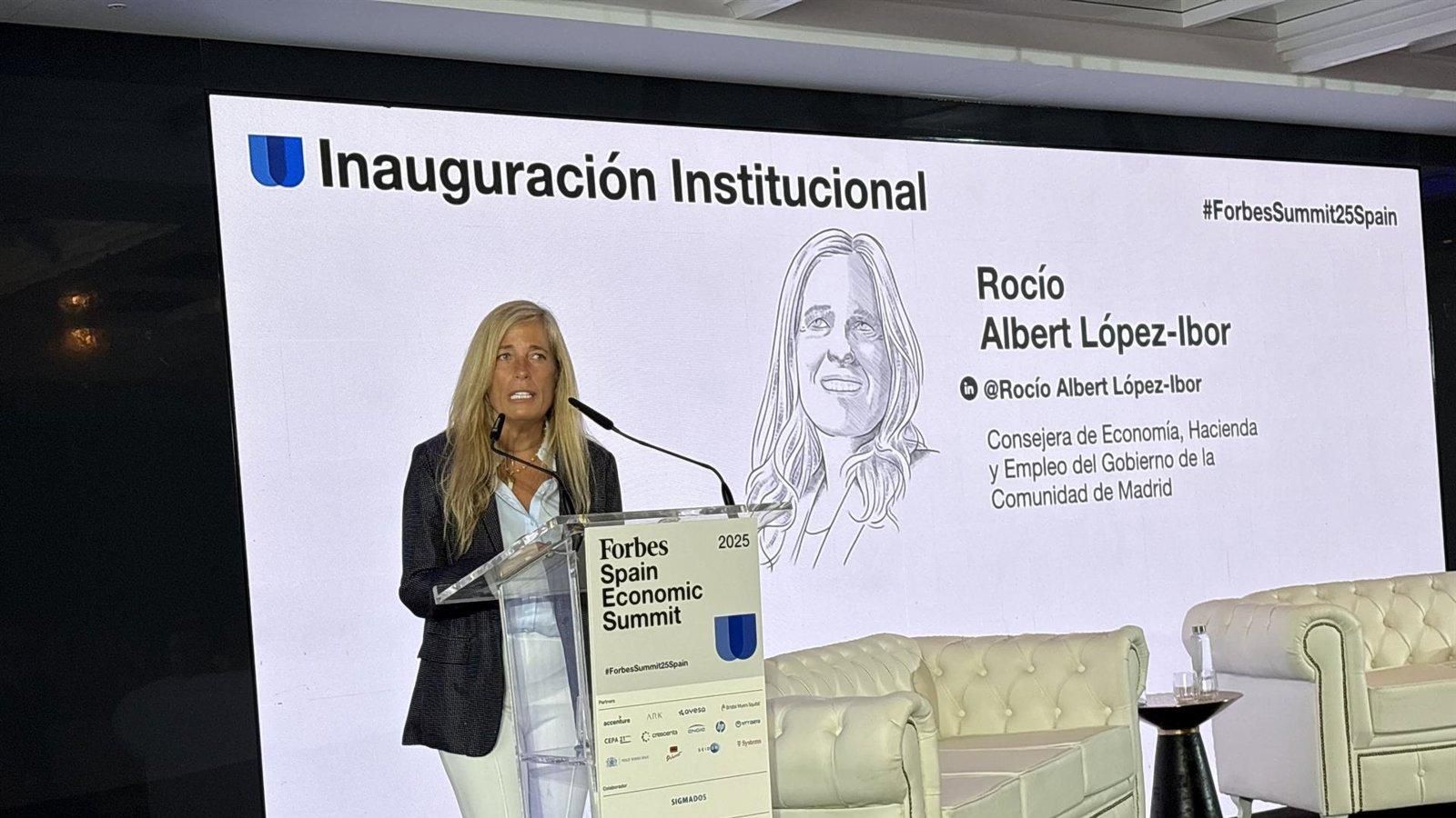 Rocío Albert defiende el modelo de baja fiscalidad de la Comunidad de Madrid