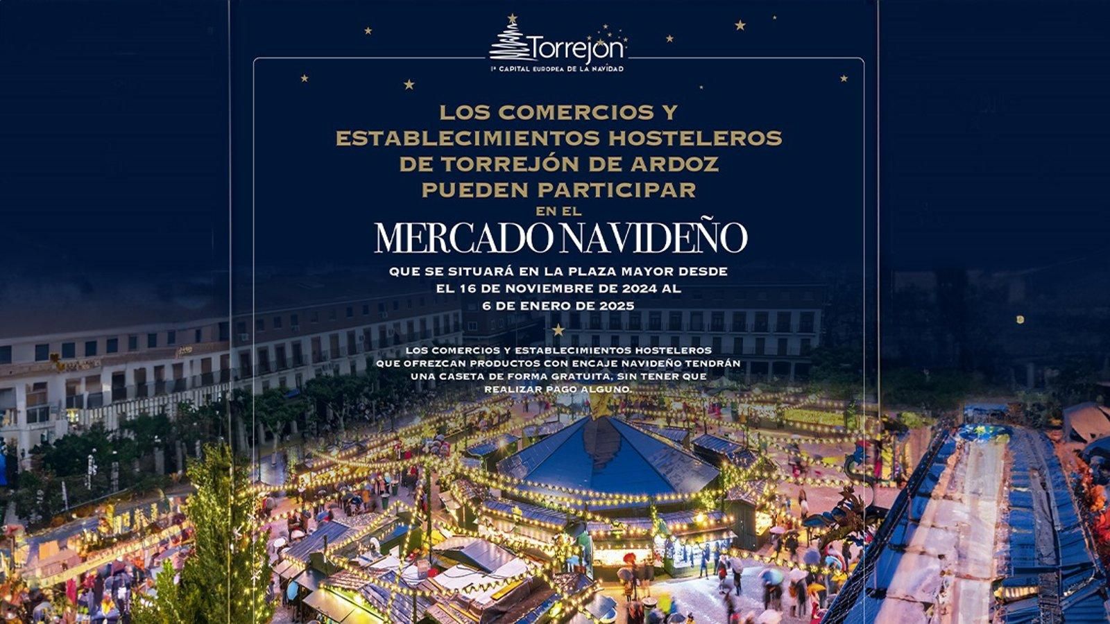 El Mercado Navideño de Torrejón abre inscripción para comercios locales el 15 de noviembre