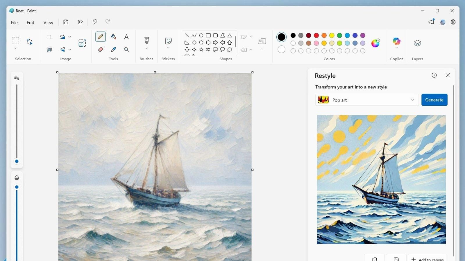 Paint añade una nueva herramienta generativa