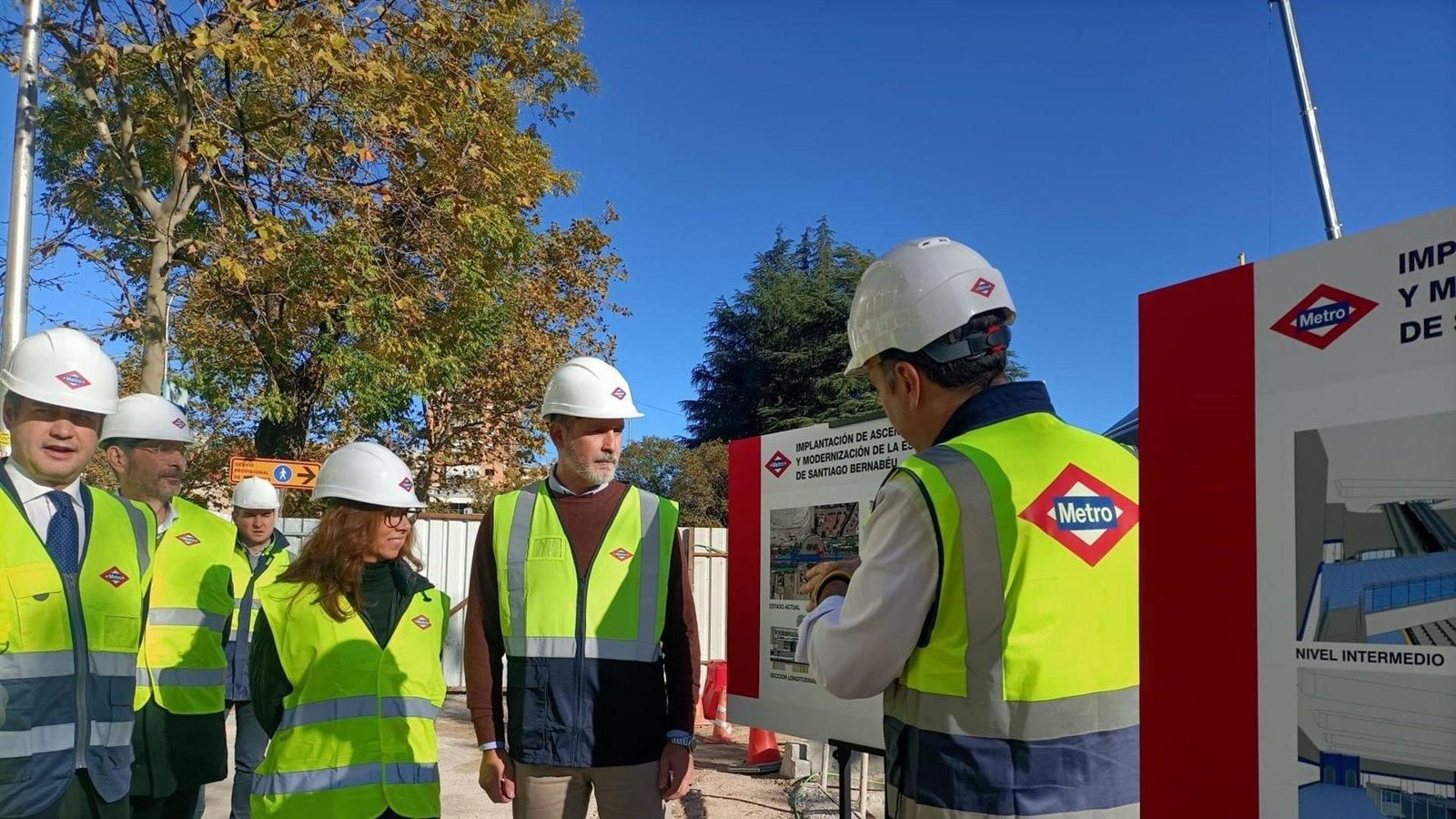 Las obras de la nueva estación Bernabéu avanzan al 35% y el tráfico en la Castellana regresará en enero