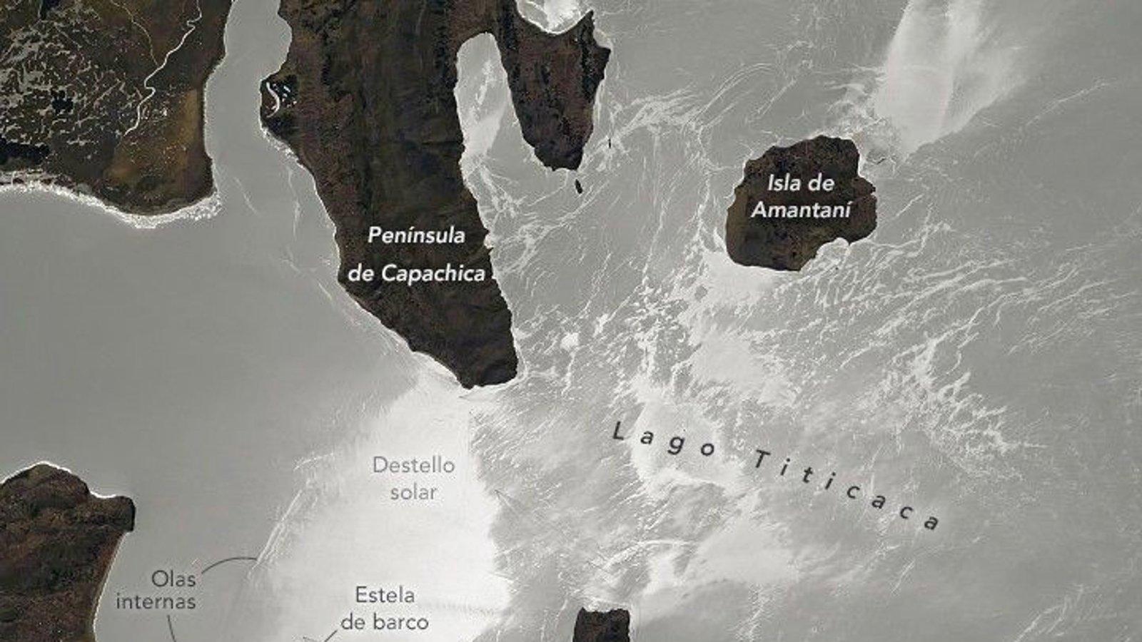 Un astronauta capta una imagen del lago Titicaca desde la Estación Espacial Internacional