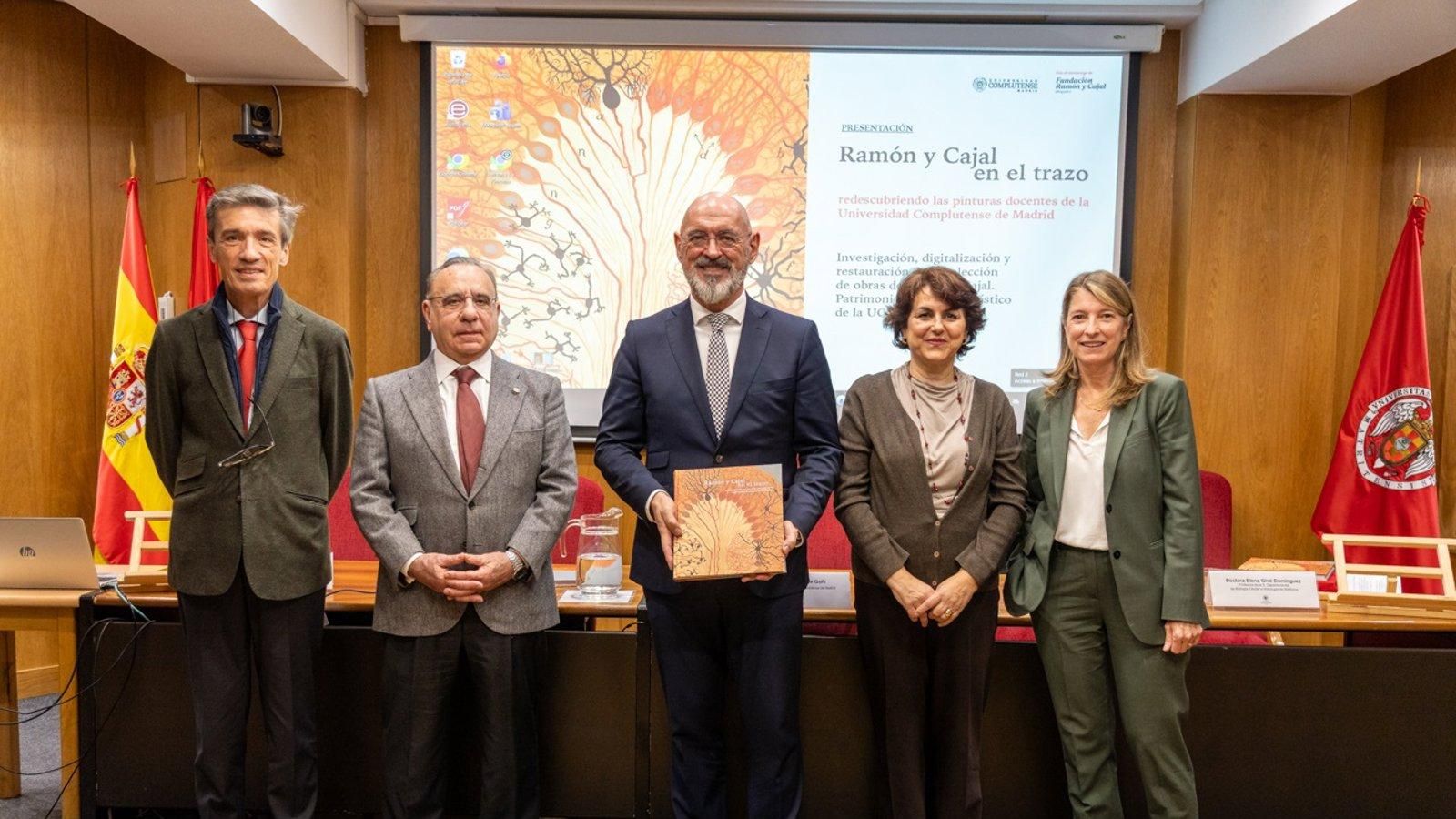 La Complutense restaura seis lienzos originales de Ramón y Cajal y los presenta como legado científico y artístico de Madrid
