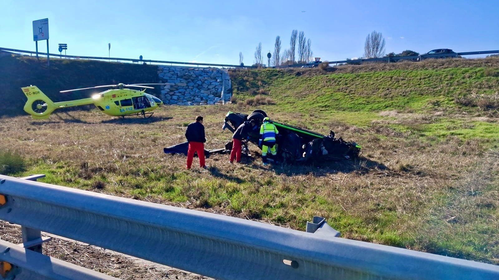 Un hombre de 52 años queda herido grave tras salir despedido de su coche en Colmenar Viejo