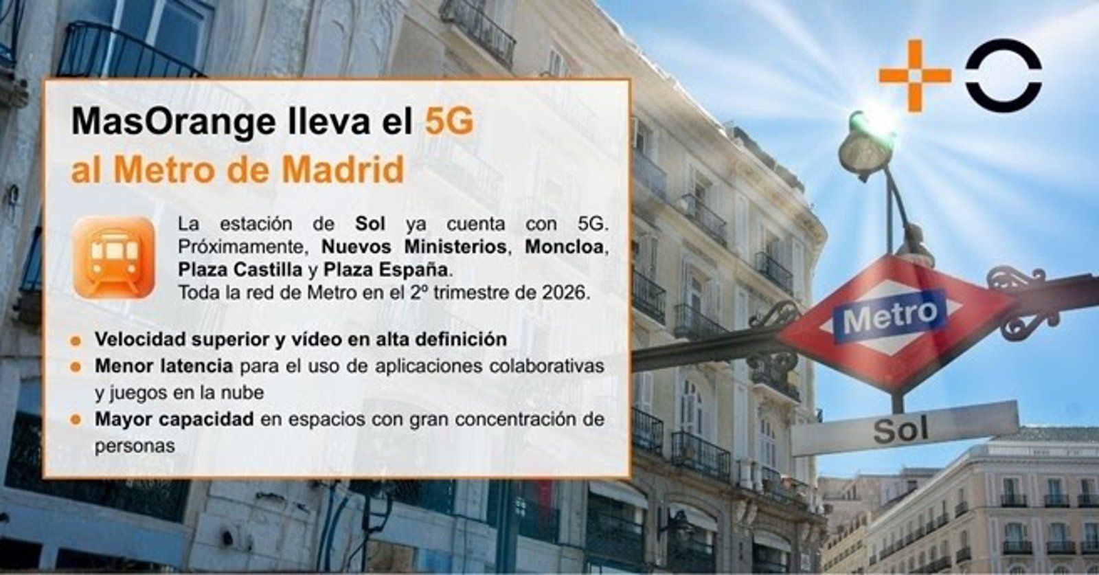 MasOrange despliega la red 5G en el Metro de Madrid y amplía la cobertura móvil subterránea