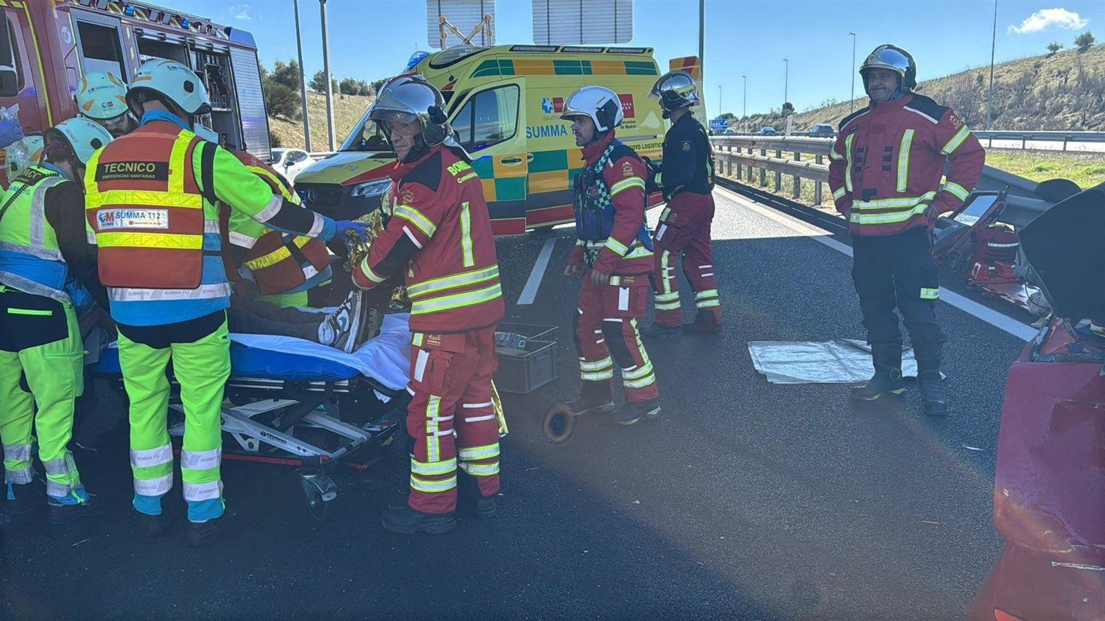 Colisión múltiple en la M-50 en Boadilla deja un herido grave